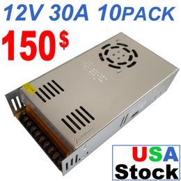 12V 30A Switching Power Supply 110-240 Volt AC/DC 360W Universal Regulated Switching Transformer Adapter Driver for 3D Printer CCTV Radio LED Strip CRESTECH888