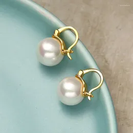 Stud Earrings Brass Faux Pearl Geo Statement Punk Party Gown Brincos Runway Rare Boucle D'oreille Korean Style