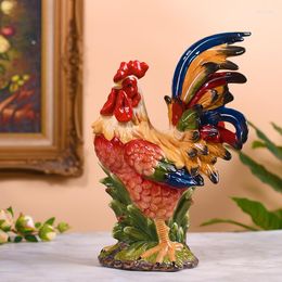 Decorative Figurines Ceramic Chicken Sculpture Home Decor Crafts Room Decoration Living Rooster Ornament Porcelain Animal Gift