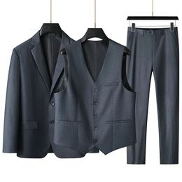 Men s Suits Blazers Large size high end men s suit suit vest trousers plus fat business formal coat wedding dress three piece set 231113