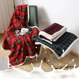 Blanket Plaid for Beds Coral Fleece Blankets Plaids Bedsure Flannel Fuzzy Bedspreads Soft Warm Plush Blankets for Bed Christmas Gift 231110
