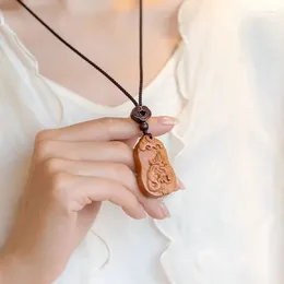 Pendant Necklaces High Quality Peach Wood Grave Zodiac Amulet Men's Cattle And Sheep Dragon Dog Horse Breaking Tai Sui Bring Wealth Gift