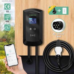 Electric Vehicle Accessories EV Charging Station 32A Electric Vehicle Car Charger EVSE Wallbox Wallmount 7.6/11/22KW Type2 Cable IEC62196 APP Control Q231113