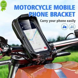 New Waterproof Motorcycle Bicycle Phone Holder 360 Rotation Stem Clamp Handlebar Phone Bicycle Handlebar Clip W/ Screen L1Q1