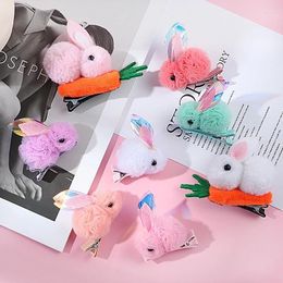 Hair Accessories Super Carrot Clips Children's Sweet Plush Three-dimensional Girl Cartoon Hairpin Gift