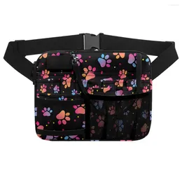 Waist Bags Colourful Gradient Dog Printing Bag Portable Practical Work Belt Fanny Pack Multi Compartment 2023