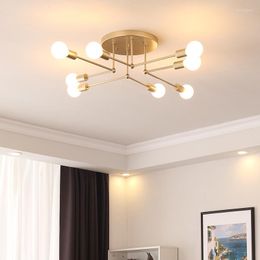 Ceiling Lights Nordic Creative Lamp Minimal Postmodern Iron Lamps Black Gold Bedroom Study Living Room LED