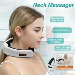 Face Care Devices Health Tool Neck Massage Electric Pulse Back and Infrared Heating Pain Relief Relaxation Intelligent Cervical Massager 231113