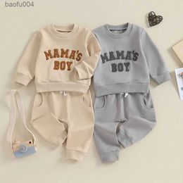 Clothing Sets Autumn Kids Baby Boys Clothes Outfits Long Sleeve Letter Embroidery Sweatshirts+Pocket Pants Casual