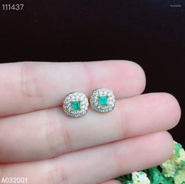 Stud Earrings KJJEAXCMY Fine Jewelry Natural Emerald 925 Sterling Silver Women Ear Studs Support Test Beautiful Selling