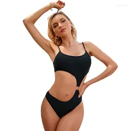 Women's Swimwear Sexy Black One-piece Woman Swimsuit European Style Drop Push Up Bikinis