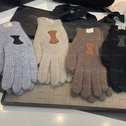 Designer Letter Knitted Gloves Chic Winter Warm Gloves Five Fingers Gloves Mittens With Box Package