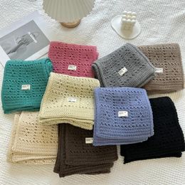 Scarves Fashion Korean Hollow Knit Scarf Lovely Thickened Warm Winter Women's Christmas Year Gifts For Women