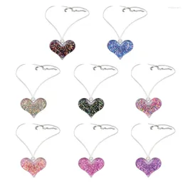 Pendant Necklaces Glitter Sequins Heart Necklace Female Temperament Niche Hide Rope Collarbone Chain Student Adjustable Jewellery