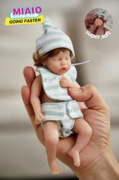 Dolls 6 Inches 15cm Bebes Reborn Silicone Full Body Sleeping Twin A Lifelike Mini Doll Surprice Children Anti Stress 231110