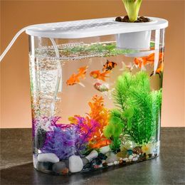 Aquariums FishTank Hydroponics Desktop Plant Terrarium Desktop Clear Table Fish Bowl Desktop Aquarium Aquaponic Planter Tanks 231113