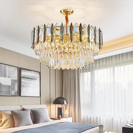 Chandeliers Post-modern LED Crystal Round Oval Chandelier Lighting Glossy Lampen For Dining Room Living Bedroom