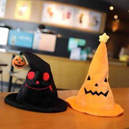 Halloween Hat Creative Electric Devil Plush Swing Hats Cosplay Theme Parties Props with Light 230920