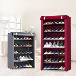 Storage Holders Racks 6810Layers Shoes Rack Multilayer Oxford Shoe Cabinet Rack Shelves Household Closet Case Dustproof Storage Organizer for Shoes 230413