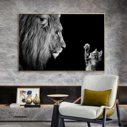 Big Lion And Little Lion Canvas Painting Poster Print Wall Art Picture For Living Room Home Decor Wall Decoration Frameless