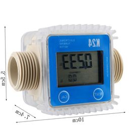 Freeshipping 1 Pcs K24 Lcd Turbine Digital Fuel Flow Metre Widely Used For Chemicals Water Vocro