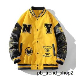 Fashion Wear 2023 Spring/summer Baseball Jersey and Women's Outerwear with Leather Insertion Embroidery Splice Couple Nasa Co Branded Jacket 1 ZDX4