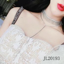 Chains Bundle Neck Full Drill Rhinestone Choker Luxury Crystal Gem Necklace Glitter Collar Fashion Long Chain Jewellery Salon Party