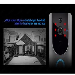 FreeShipping 720P Video Doorbell Camera Intercom Battery-Powered Doorbell Wireless Chime IP Wifi Home Security Camera Phone Sensor Ftxlp