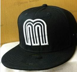 2023 Men's Letter M Flat Full Size Closed Caps Black Red Mexico Baseball Hip Hop Classic Sports All Team Vintage Grey Colour SD Fitted Hats In Size 7- Size 8 AP12-07