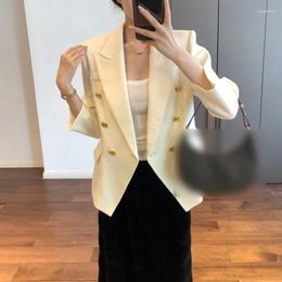Women's Jackets Worsted Wool With Clean And Slim Fitting Golden Buckle Long Sleeved Suit Jacket For Autumn Women