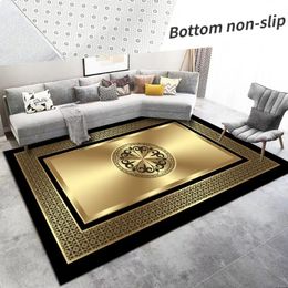 Carpet Luxury Living Room Carpet Decoration Home Golden Carpets Large Size Sofa Area Rug el Hall Floor Mat Soft Anti-slip Washable 231113
