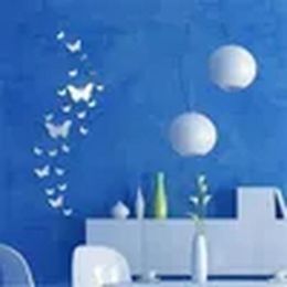 12pcs 3D Mirror Butterfly Wall Stickers Decal Wall Art Removable Homer Room Party Wedding Silver DIY ZZ