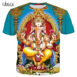 Basic T-Shirt Hinduism God Lord Ganesha 3D Print Ganesh Unisex Tee Men Summer T Shirt Tops Streetwear Sportswear 210716265D