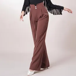 Stage Wear High Waist Trousers Female Latin Dance Dress For Women Performance Tops Cha Samba Rumba Clothing F2084