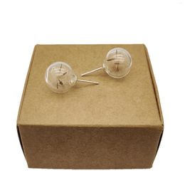 Stud Earrings Dandelion Real Flower Make A Wish Sterling 925 Silver Needle For Women Boho Fashion Jewellery Bohemian Handmade