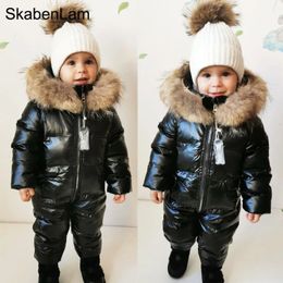 Down Coat Winter Jumpsuit Overalls for Girls Children Thick Ski Suit Boys Duck Down Jacket Toddler Baby Snowsuits Outerwear Warm Coat 0-3Y 231113