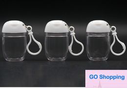 30 ml Hand sanitizer plastic bottle flip bottles petg small sample pack hook Jars Portable Key Ring Clear Transparent Simple