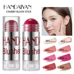 Crayon Blush Stick Face Blusher Powder Bronzer Contour Cream Moisturizing Cheek Color Balm Blusher Shimmer Natural Blush Stick free shipping