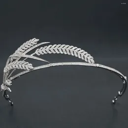 Hair Clips Classic Cubic Zirconia Wheat Tiara For Girl Crystal Princess Tiaras Crown Bride Wedding Jewellery CH10361