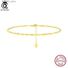 Anklets ORSA JEWELS Fashion 925 Sterling Silver Nugget Chain Anklets for Women Girls Summer Beach Foot Chain Ankle Straps Jewelry SA57 Q231113