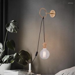 Wall Lamps Antique Lamp Loft Decor Vintage Loop Minimalist Light With Socket EU Plug Switch Industrial E27