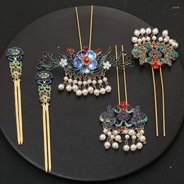 Necklace Earrings Set Chinese Jewellery Hair For Bride Ancient Clip Hanfu Accessories Women Hairpin