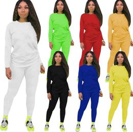 Women Sweatsuits 2 Piece Sets Casual Tracksuits Jogger Suit Long Sleeve Hoodies+Leggings Print Outfits Spring Fall Winter Clothing Sports wear 3613