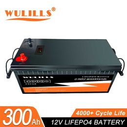 New 12V 300Ah LiFePO4 Battery Pack 12V 24V LiFePO4 Battery High Capacity for Solar Power System RV House Trolling Motor Tax Free