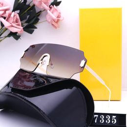 Luxury Unisex Designers Sunglass Fashion Womens Adumbral Mens Frameless Sunglasses Men Letter F Sunglasses Sun Eyeglasses 7 Colours 2304135BF