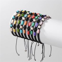 Strand Fashion Freshwater Shell Beads Braided Bracelet For Women Natural Stone Turquois Rope Men Female Jewellery Woven Bangles