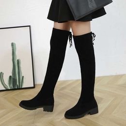 Boots Thigh High Boots Female Winter Boots Women Over the Knee Boots Flat Stretch Sexy Fashion Shoes 2021 Black AA230412