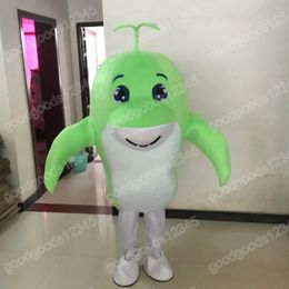 Green Dolphin Mascot Costumes Christmas Halloween Fancy Party Dress Cartoon Character Carnival Xmas Advertising Birthday Party Costume Unisex Outfit