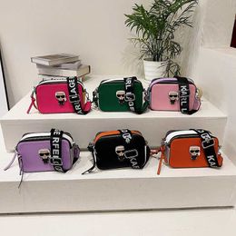 Karl Korean Style Crossbody Bag Personalized Fashion Handheld Camera Pu Leather Versatile Western Shoulder for Women 231115