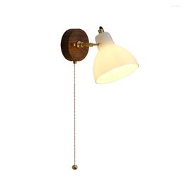 Wall Lamp Home Decor Modern Loft With Switch Glass Brass Adjustable Read Sconce Light Fixture For Bathroom Bedroom Bedside